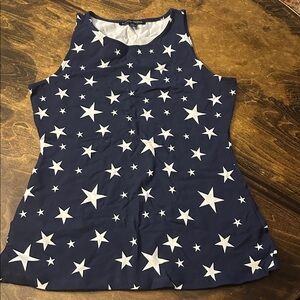 Boston proper Navy Blue White Stars Tank S